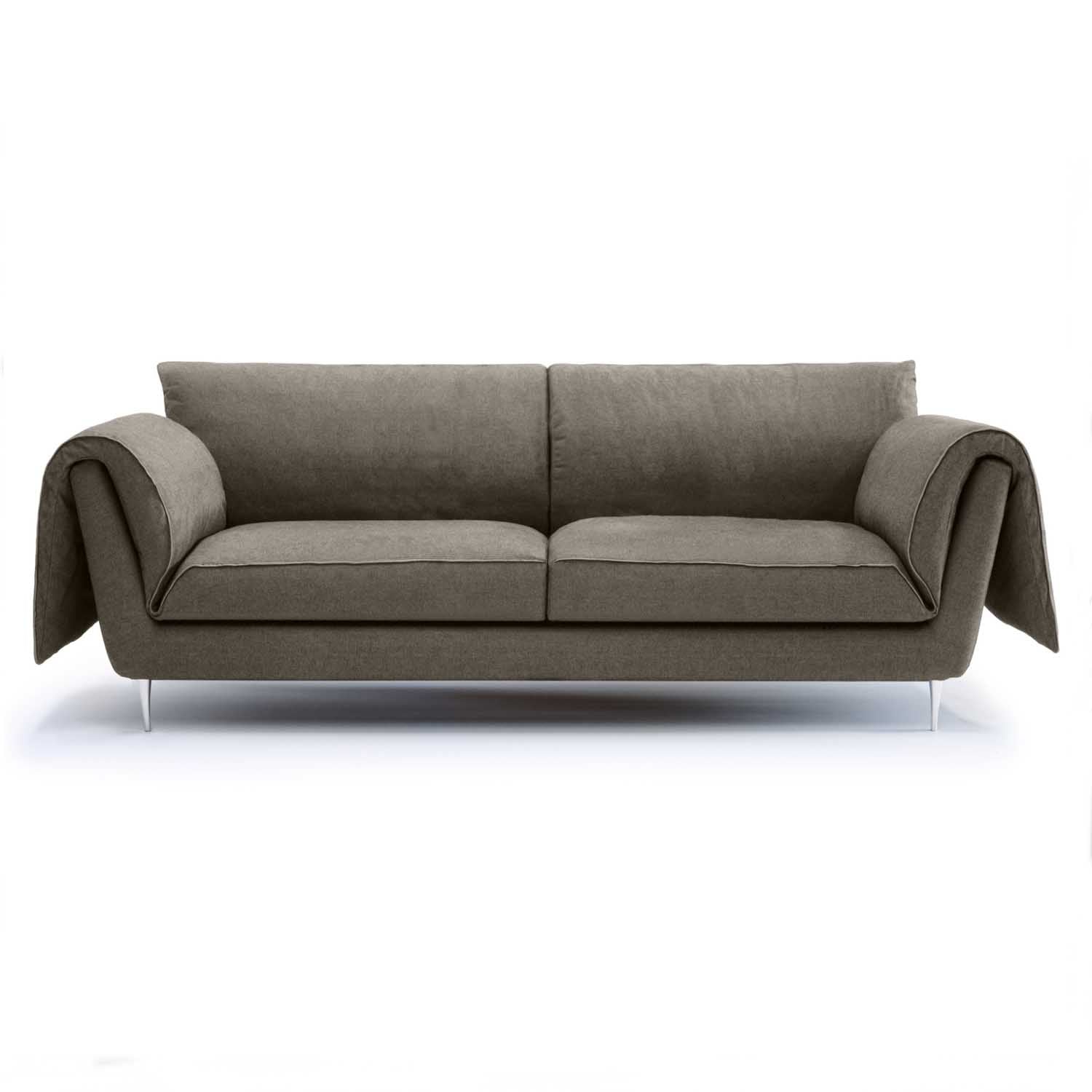 Experience Italian craftsmanship with Casquet. brown linen sofa.