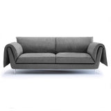 Unwind in style with the inviting Casquet sofa. grey natural linen removable cover.