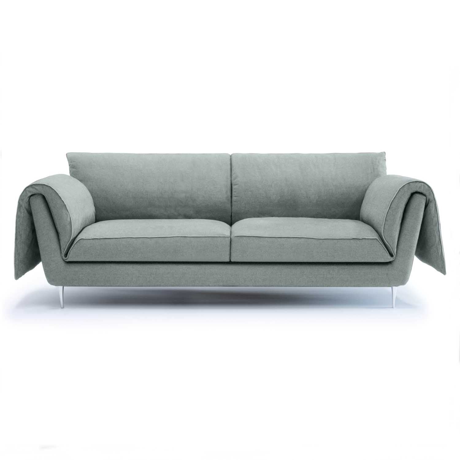 Luxurious comfort with a touch of romance. green linen sofa