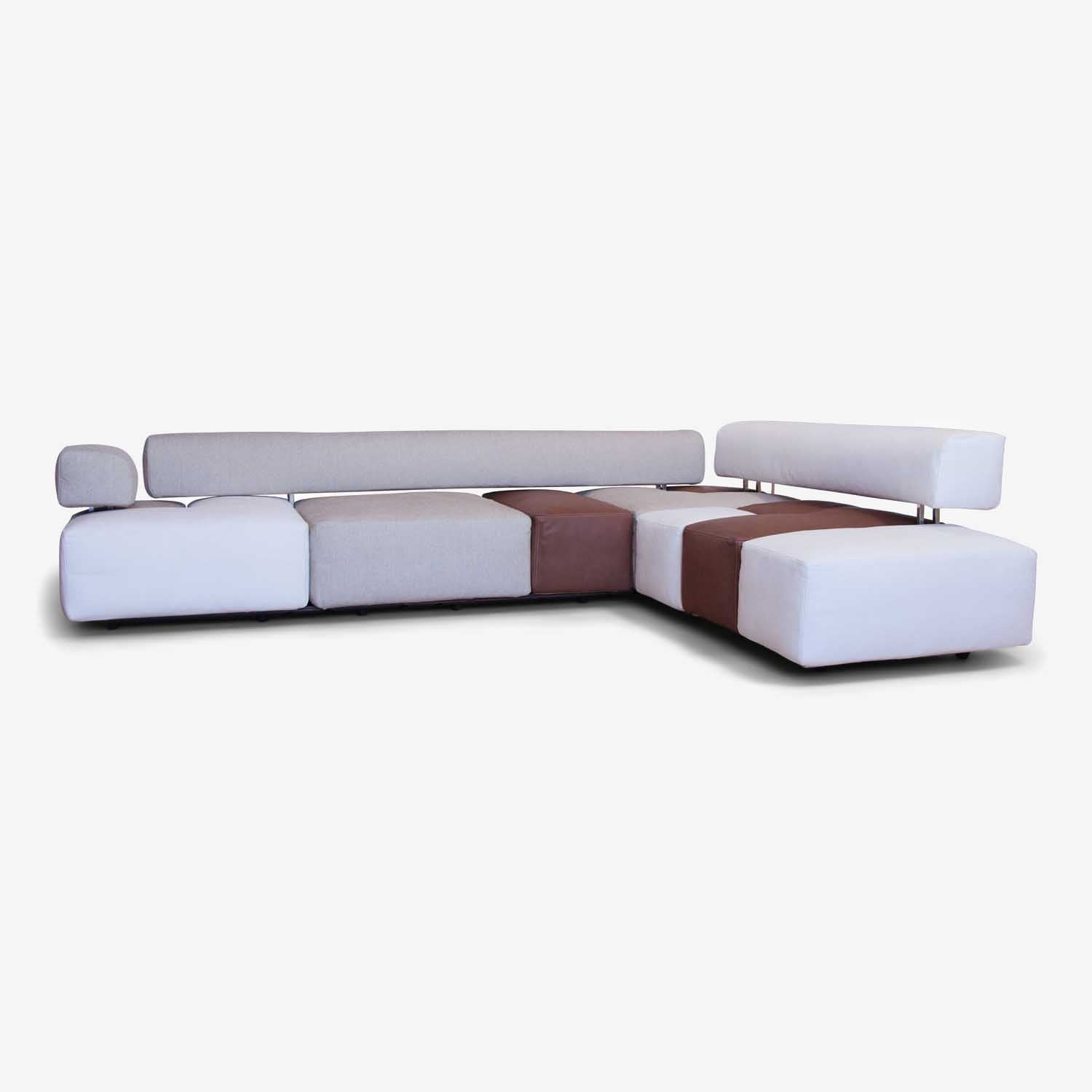 eco friendly sofa, natural cotton and chrome free leather, domino mpodular sofa by biosofa