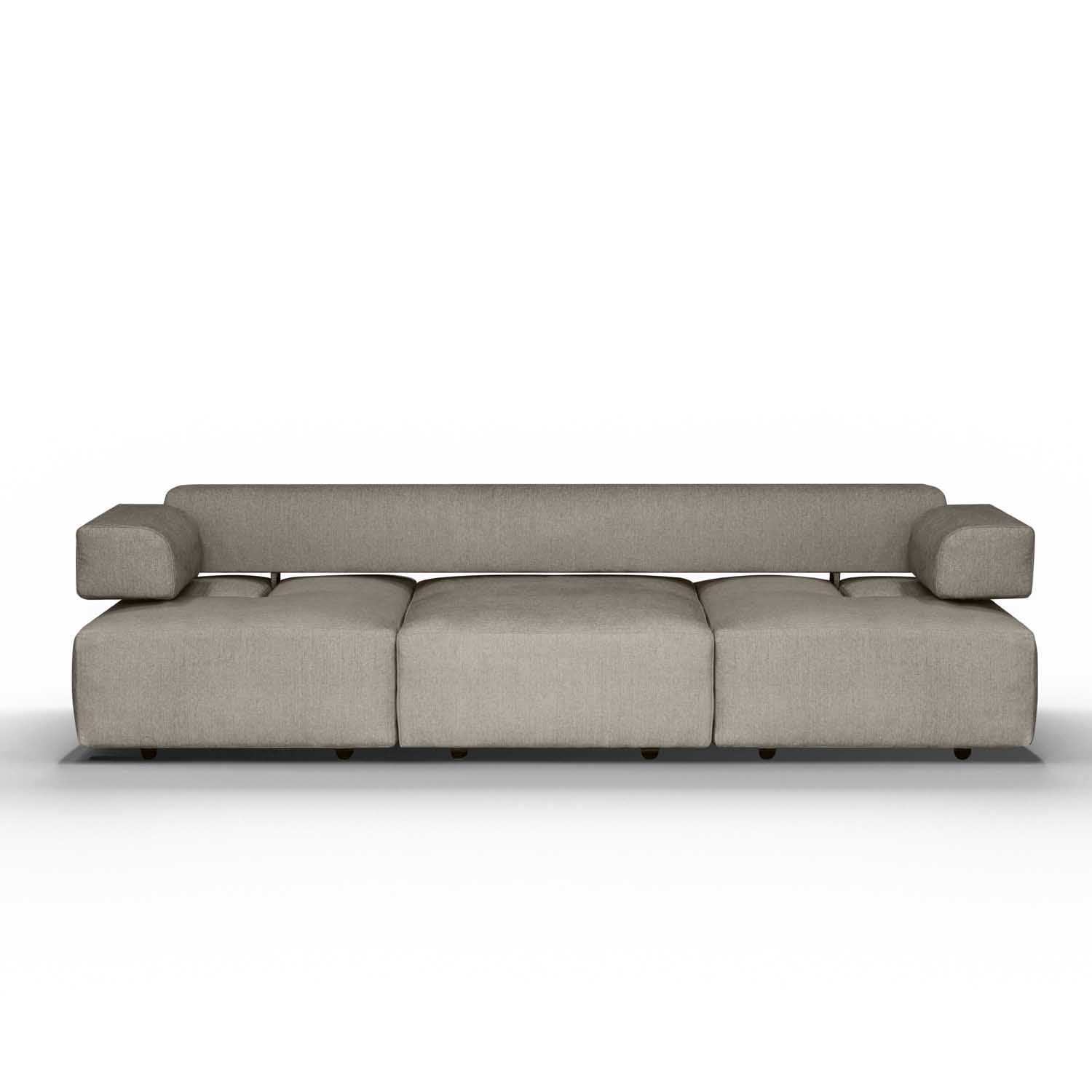 Linear Sofa Configuration. beige linen.