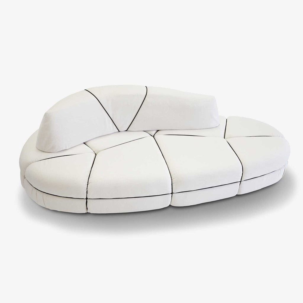 organic sofa, white natural cotton textile, dover three seater sofa by marc sadler