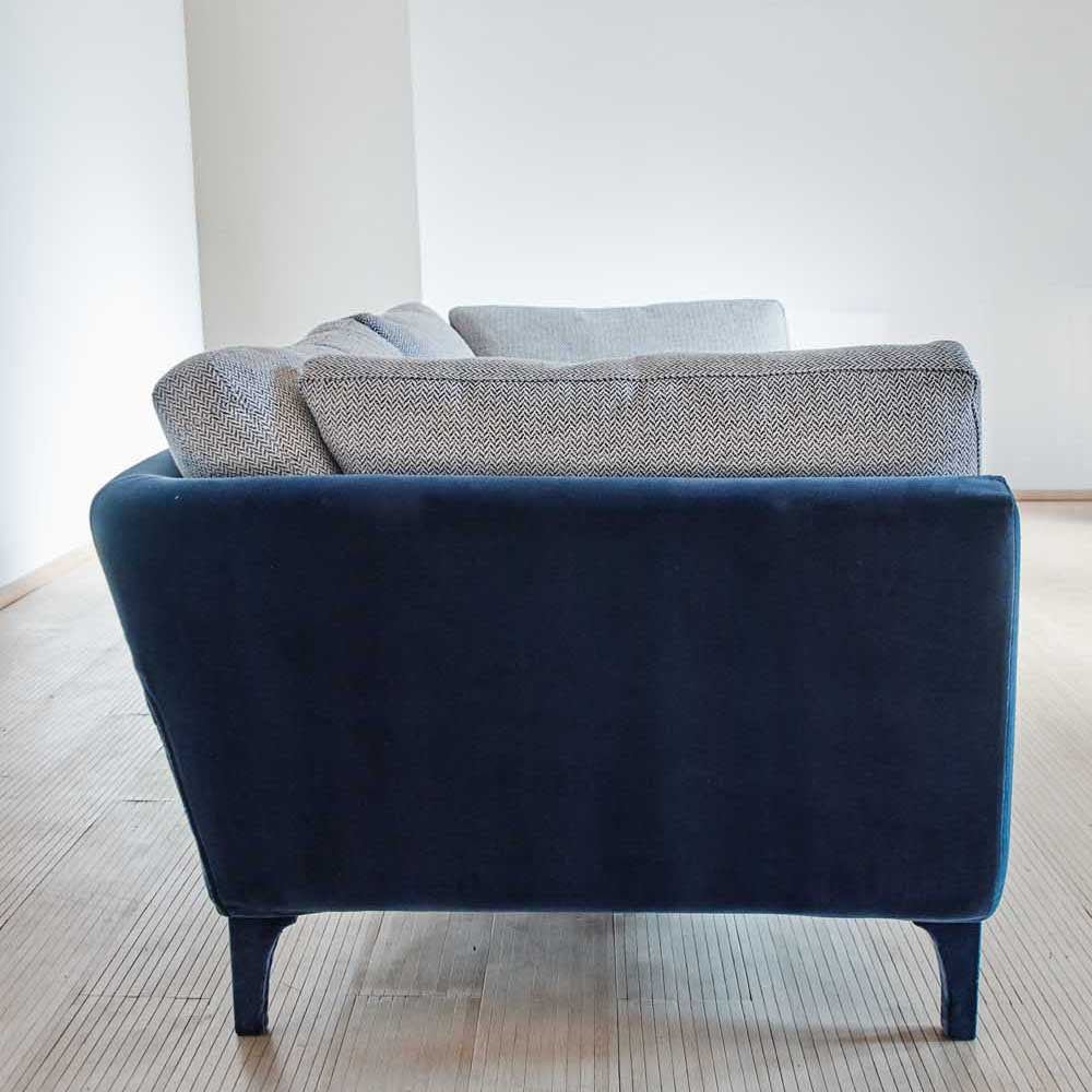 Plush Cushions, Pure Comfort - EVA Sofa blue velvet