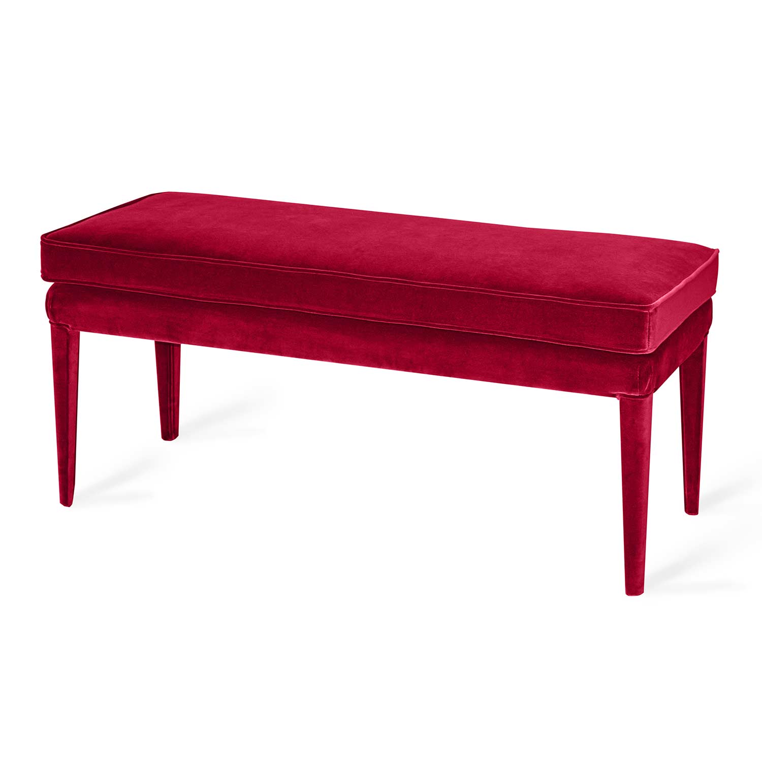 red velvet ottoman bench handmade in italy