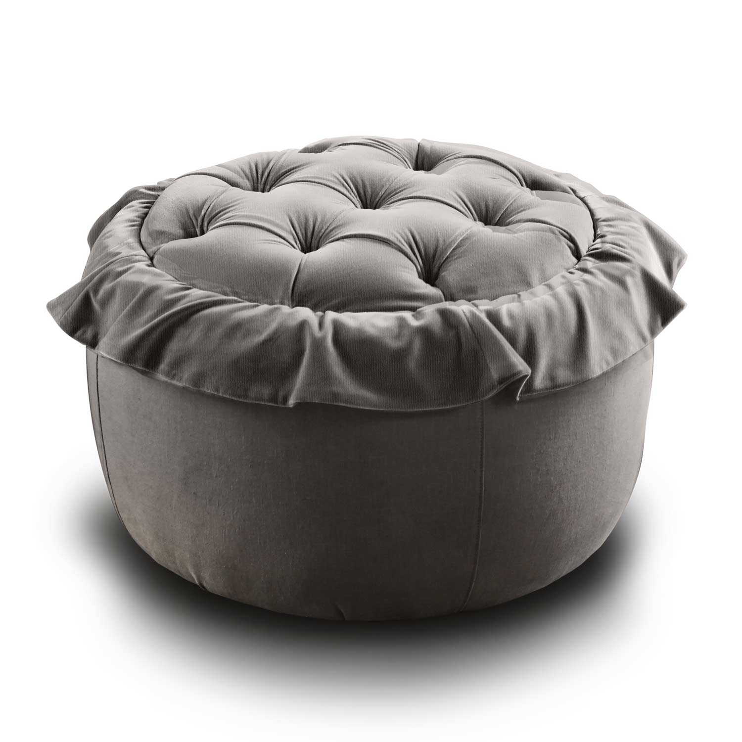 Handcrafted velvet pouf