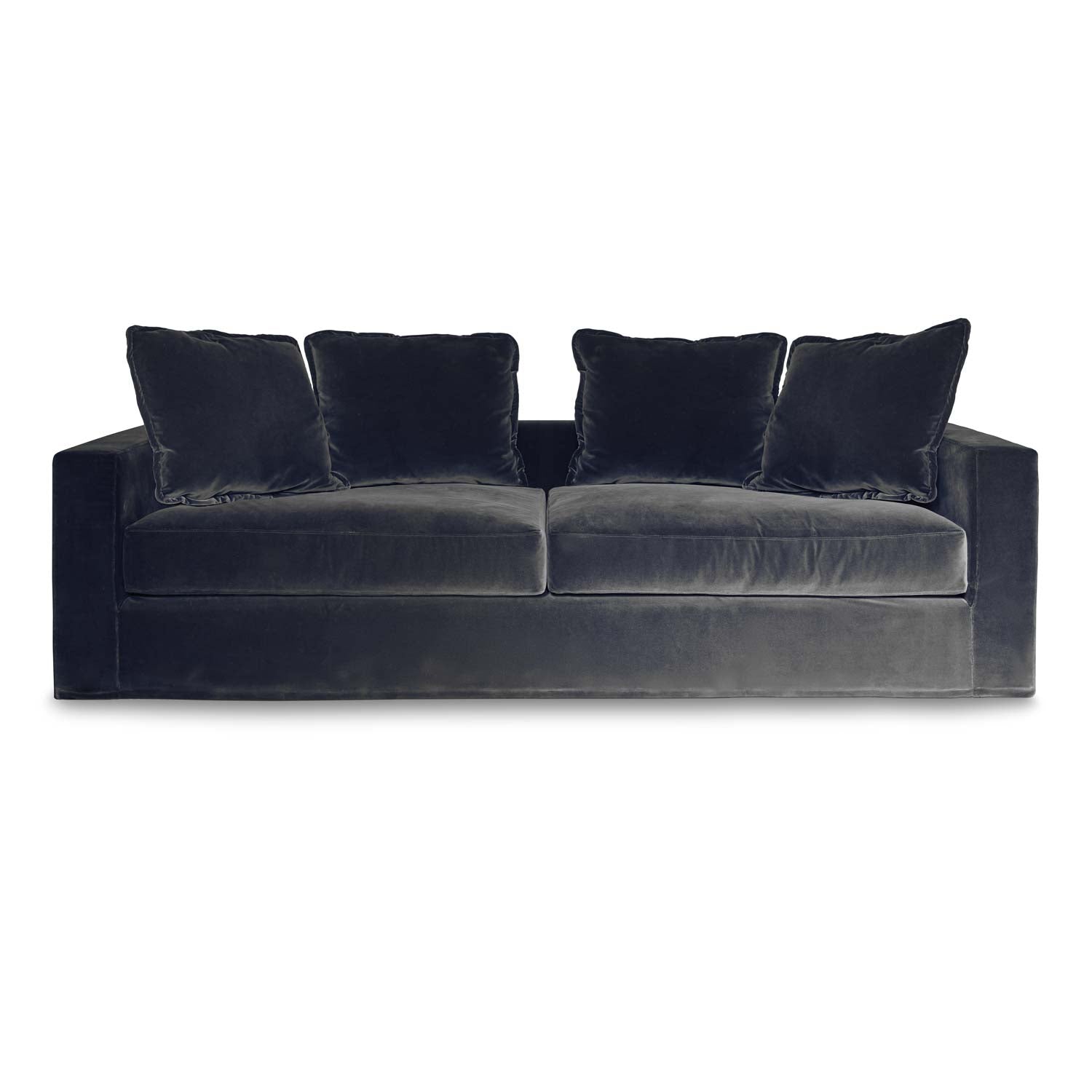 Luxurious Living Space, black velvet 3 seater sofa