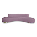 Sophisticated and Bold, pink velvet curved sofa