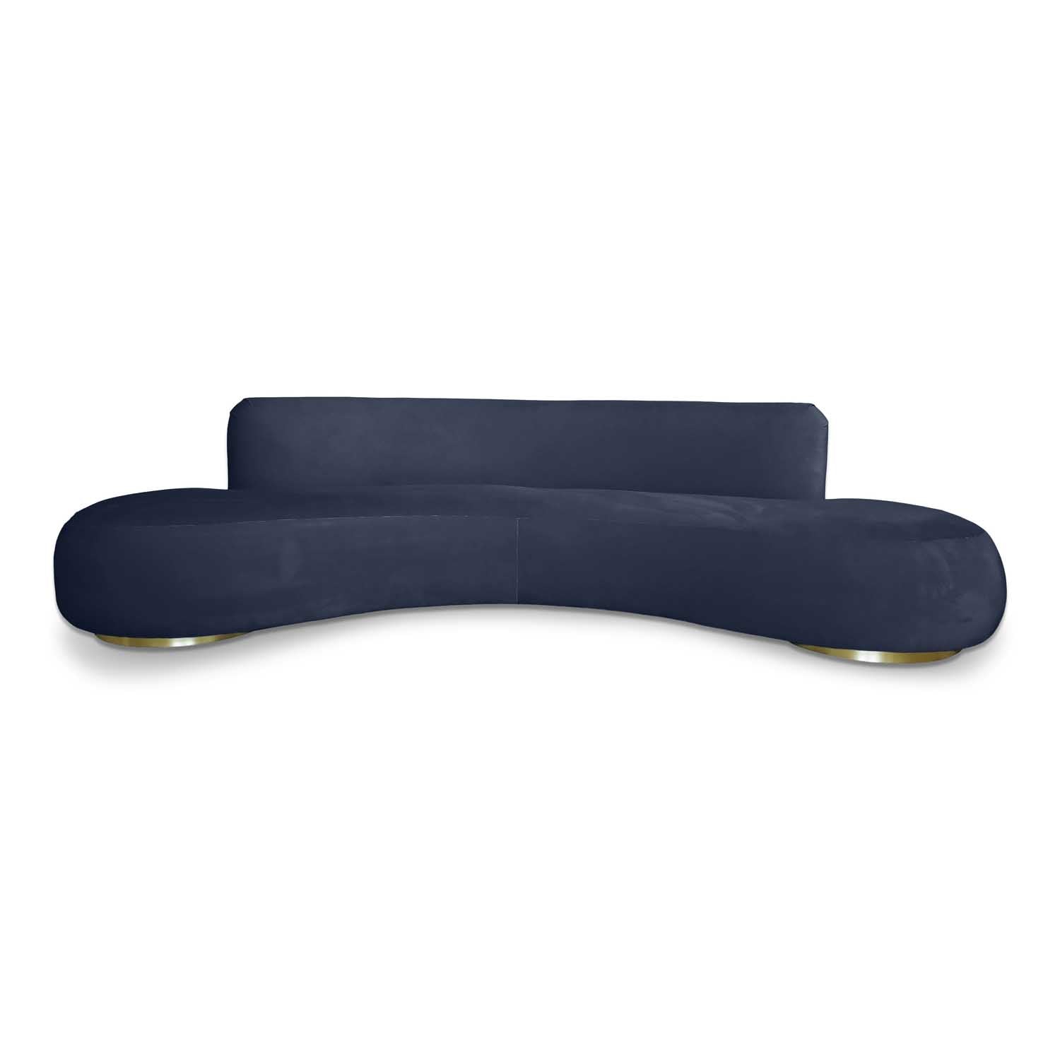 Focal Point of Elegant Interiors, serpentine sofa in navy