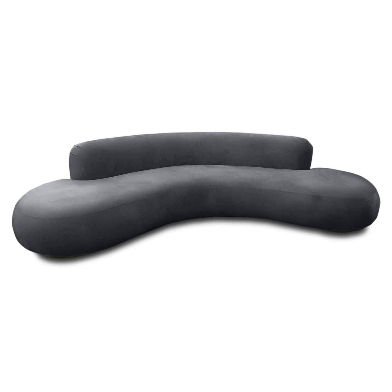 Experience Unmatched Comfort, soft curve grey velvet sofa