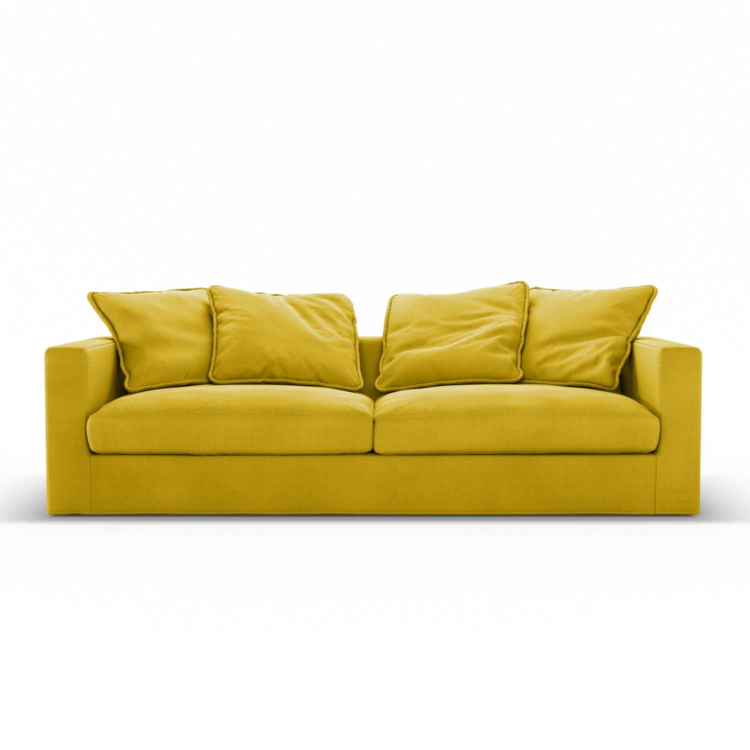 Rafael sustainable cotton sofa, Buttercup Yellow Finish