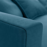 dark green stitching on sofa armrest