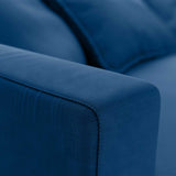 navy cotton sofa armrest detail