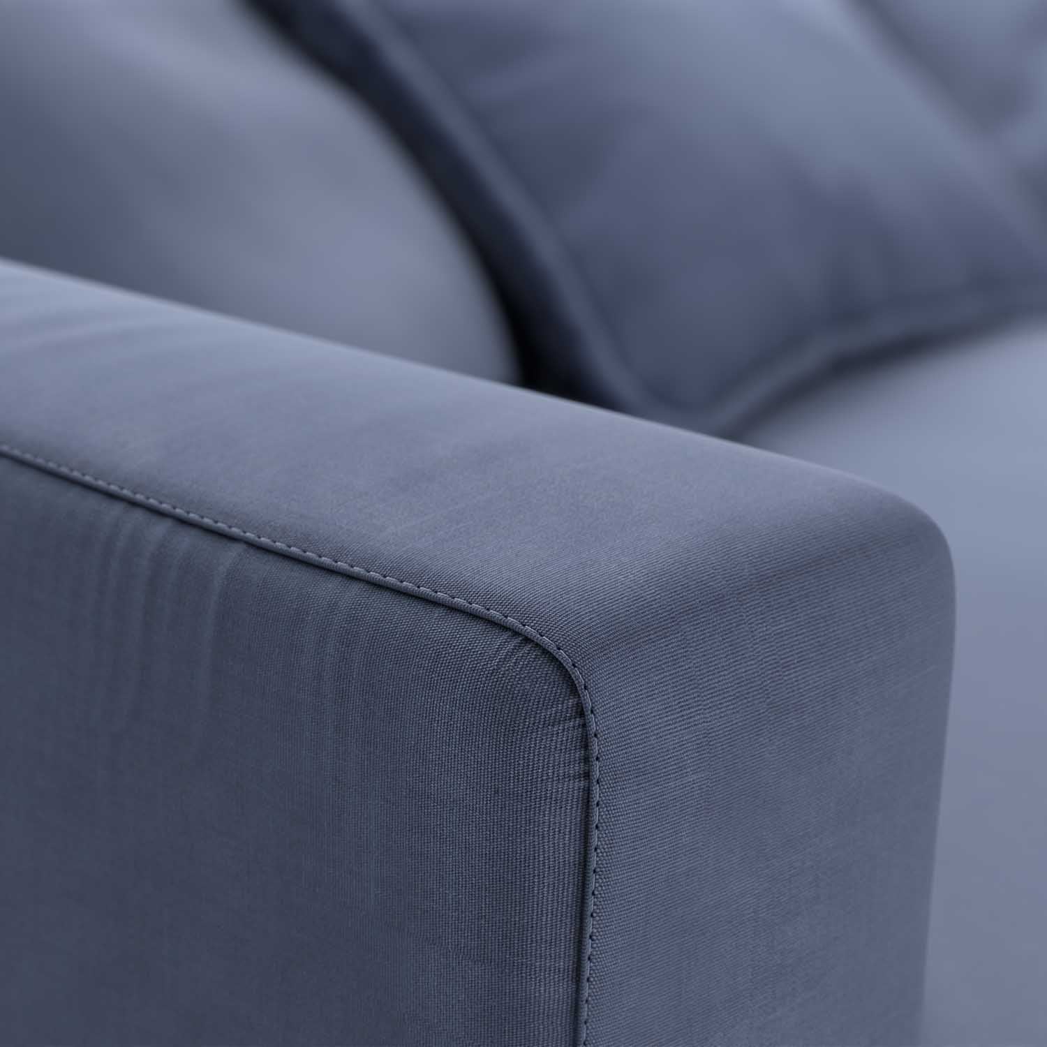 dove grey cotton sofa armrest detail 