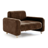 Handcrafted Comfort with Traco chocolate brown chrome free leather armchair