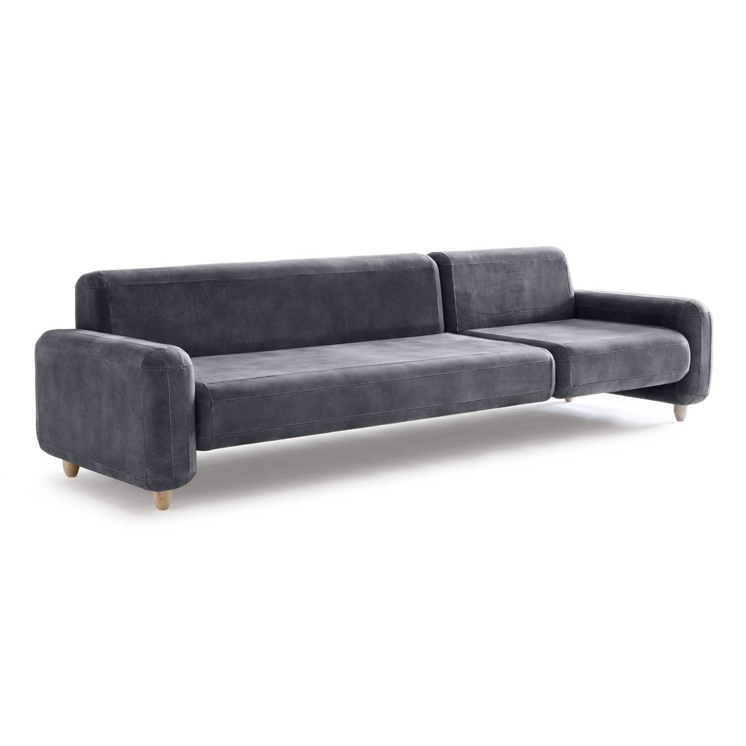 Handcrafted Comfort with Traco, grey leather sofa