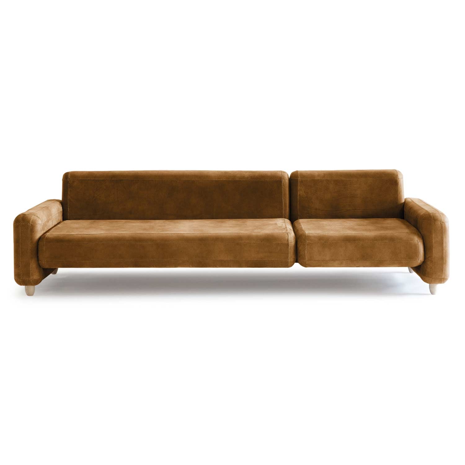 Traco 3 Seater Sofa – Sustainable Choice - cognac chrome free leather sofa