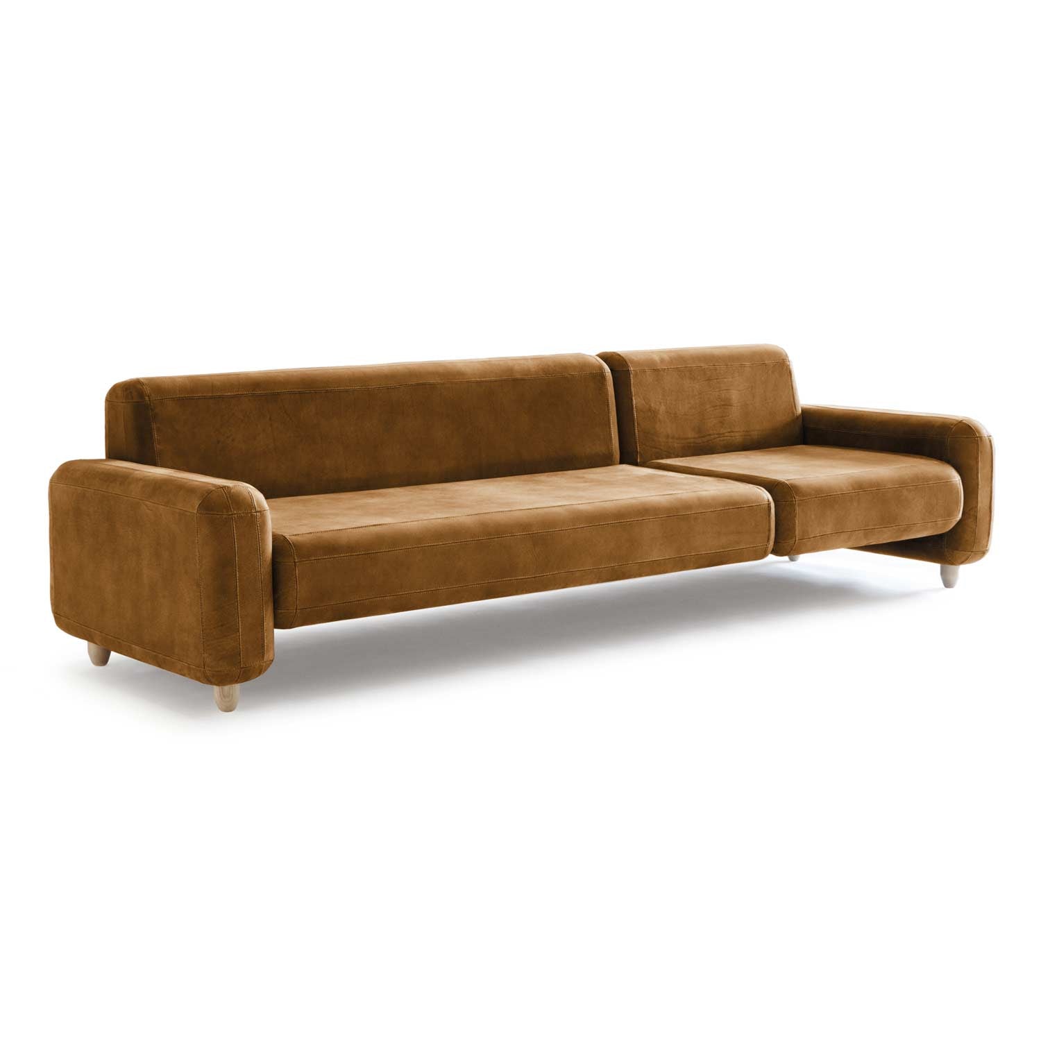 Clean Aesthetic for Modern Living - cognac leather sofa