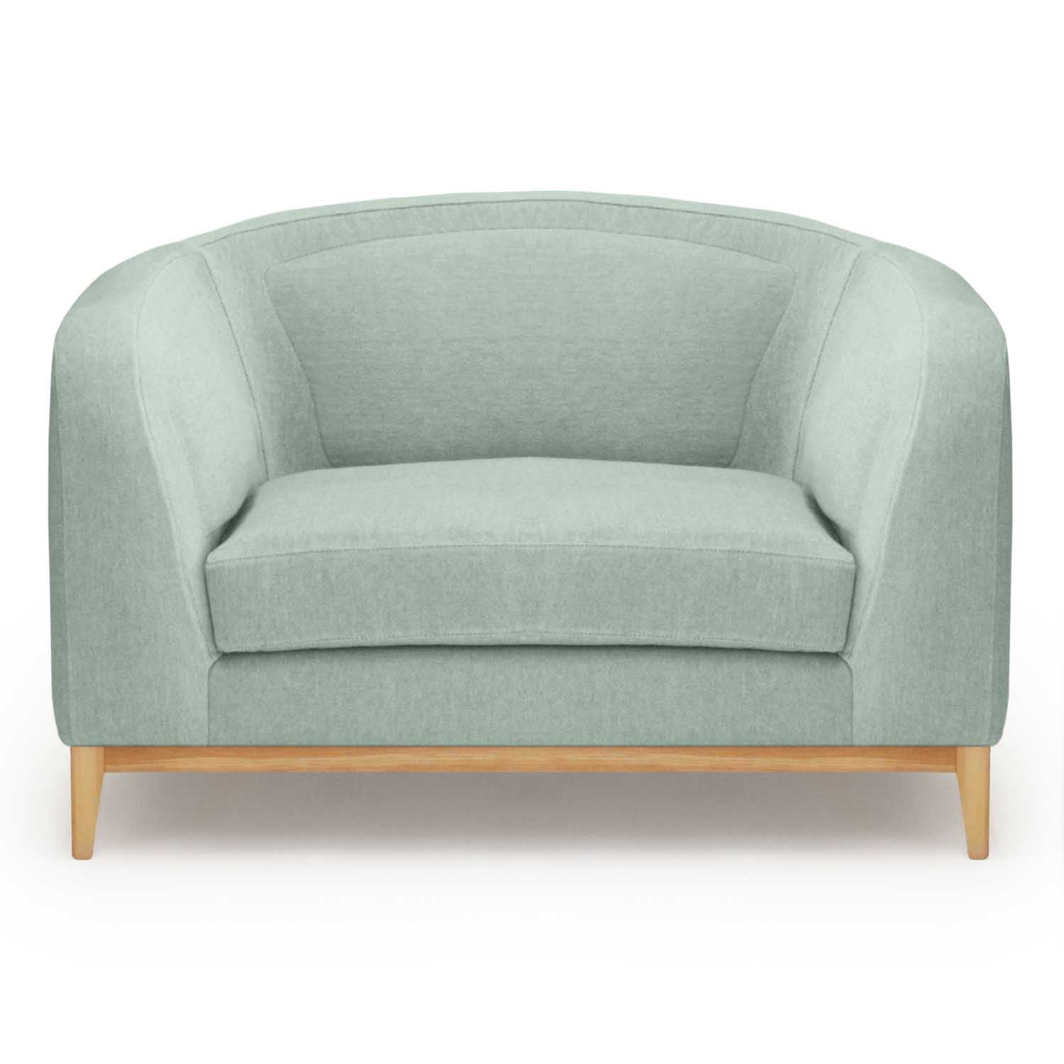 Contemporary Living Room Furniture, light green linen upholstery