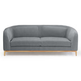 grey two seater sofa with inbuilt cushions