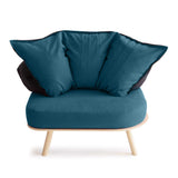 Seamless Color Transitions for Mood Changes. Blue Cotton Armchair.