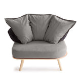 Removable Cover: Practicality and Style. Gray cotton armchair.