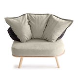 Whimsical Design for Relaxation Paradise. Archair grey and beige.