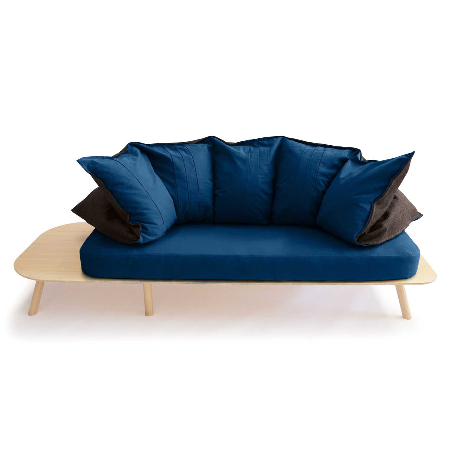 Adaptability at Its Finest. blue cotton transformable sofa.