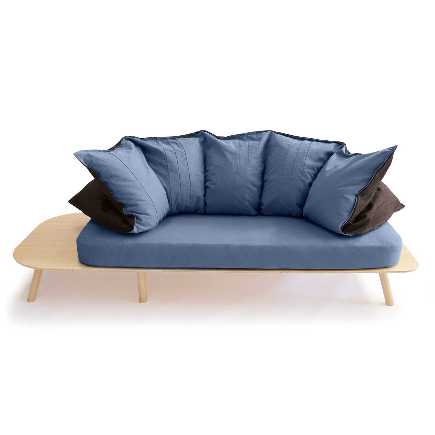 Playful Luxury for Your Living Space. blue cotton sofa.