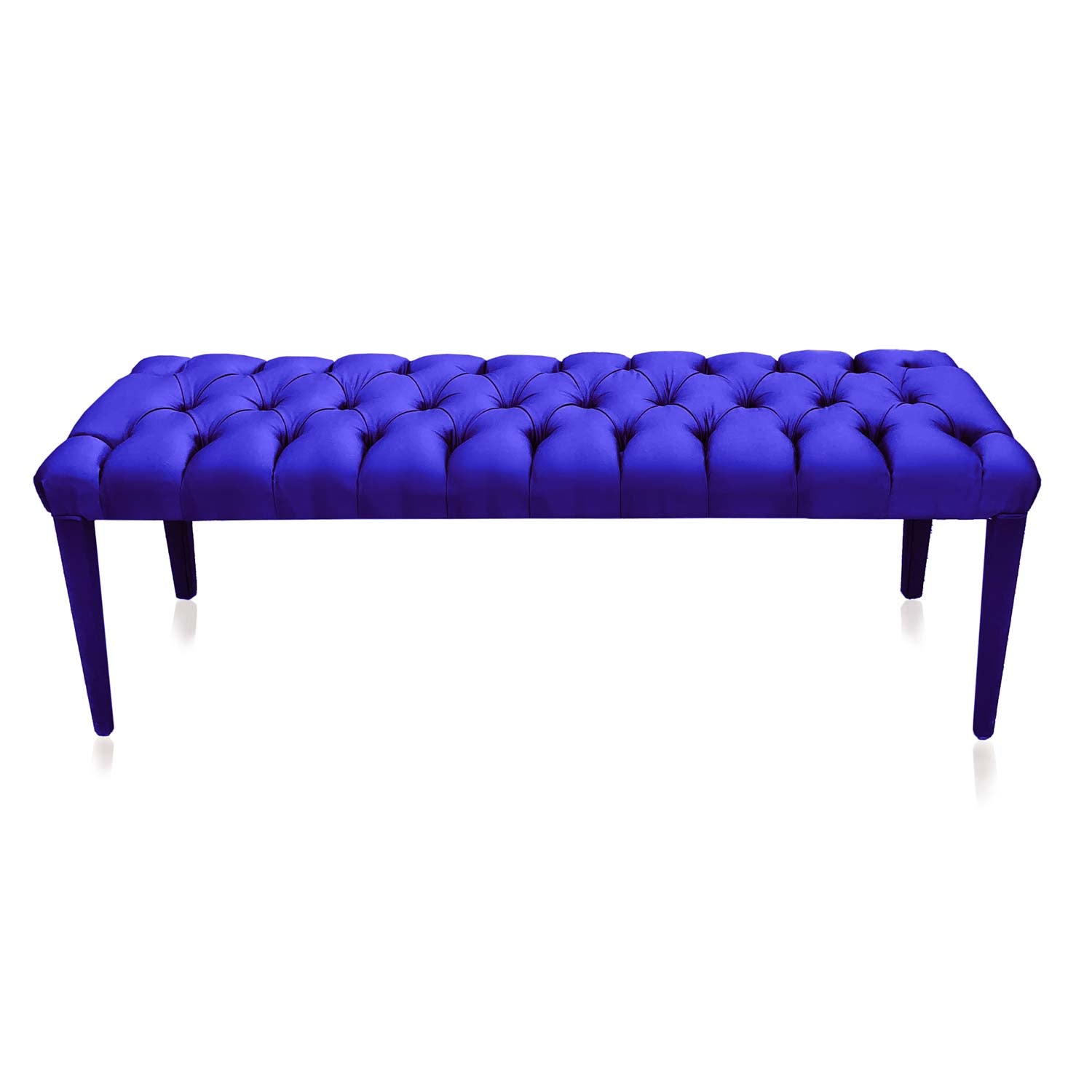 Transform Your Space with Elegance. ottoman bench in electric blue.