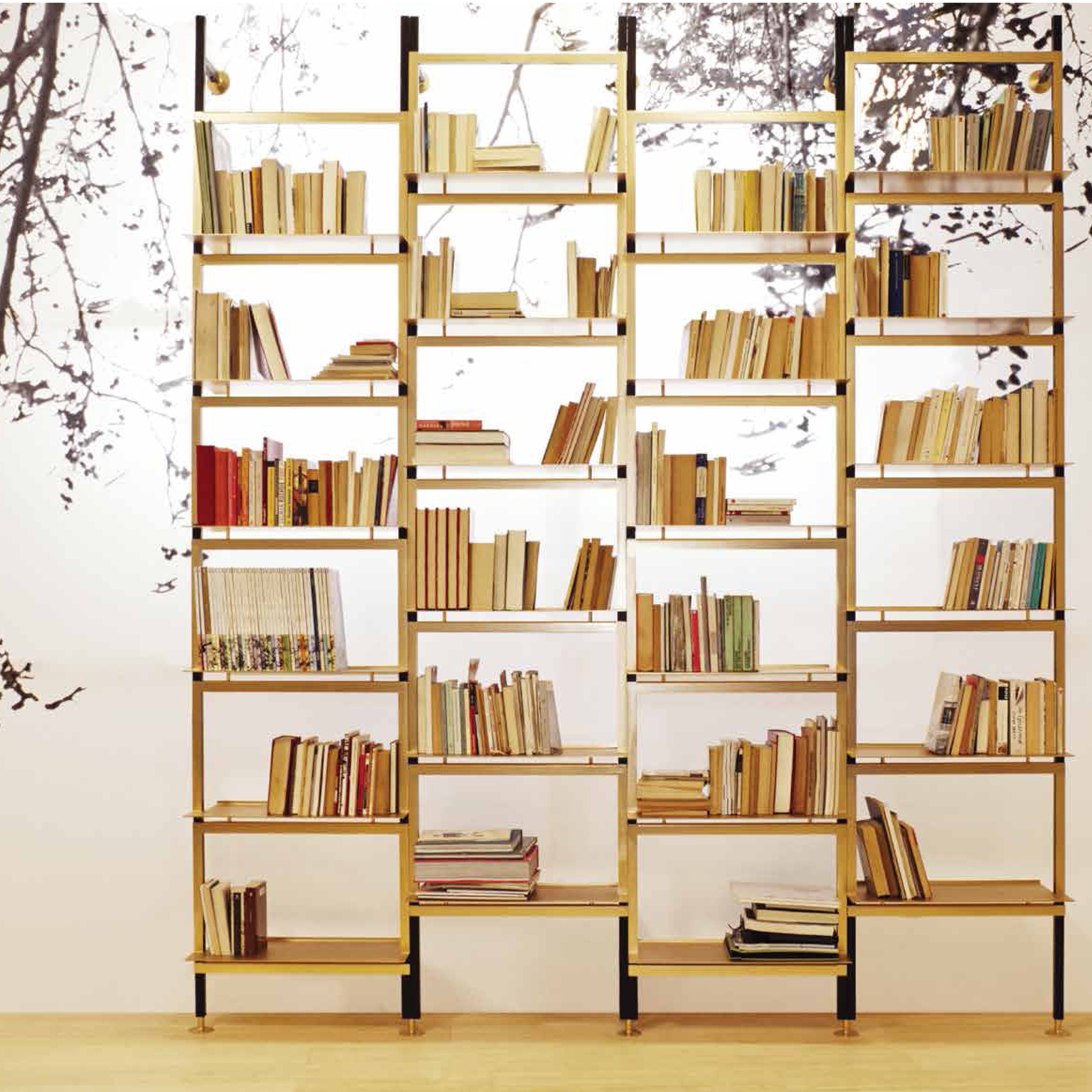 24-Karat Gold Bookshelf Design.