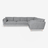 organic sofa, grey natural linen textile, casquet modula sofa by ddp studio