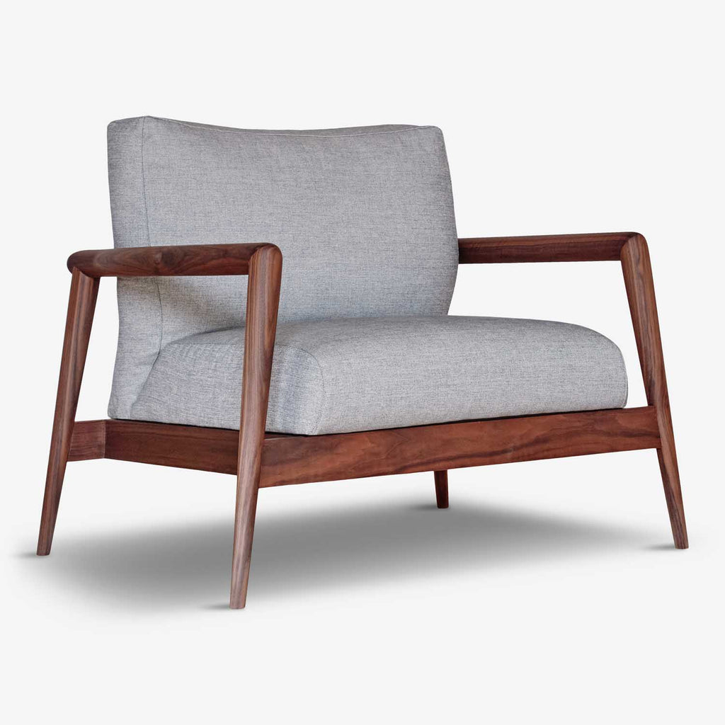 eco friendly armchair, grey natural linen textile, demetra armchair  by biosofa