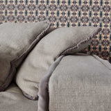 linen cushions with velvet trim