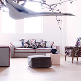 Chic and Inviting Sofa Design. Lounging space with deep cushions.