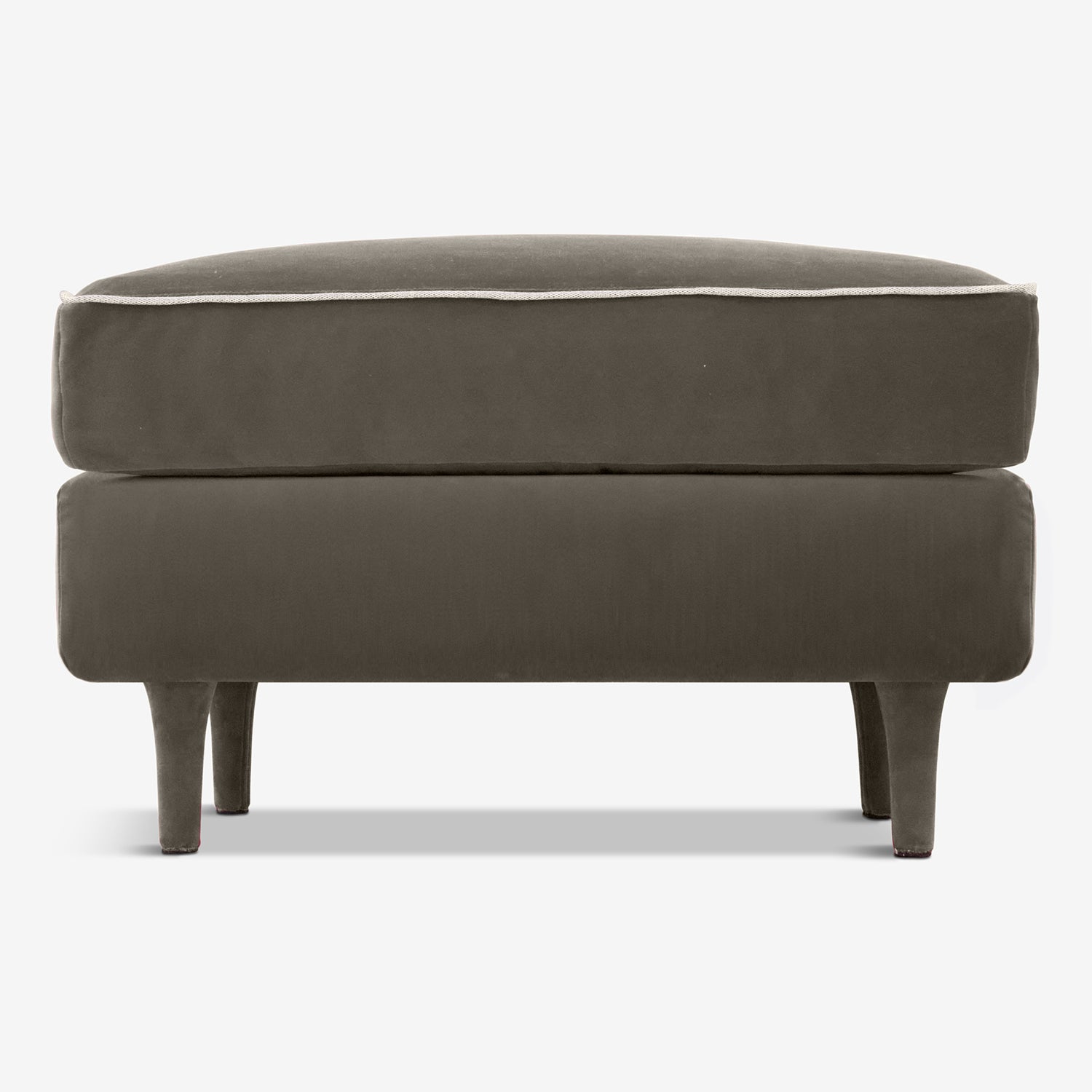 Goose Down Layered Pouf - Stylish Accent in grey velvet
