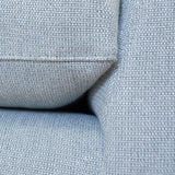 linen upholstery detail in blue